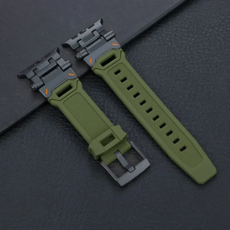 Silicone Sport Band for Apple Watch Ultra 49mm 45mm 42 44mm Rubber Strap for iWatch Series 9 8 7 se 6 5 4 ultra 2 49 Correa