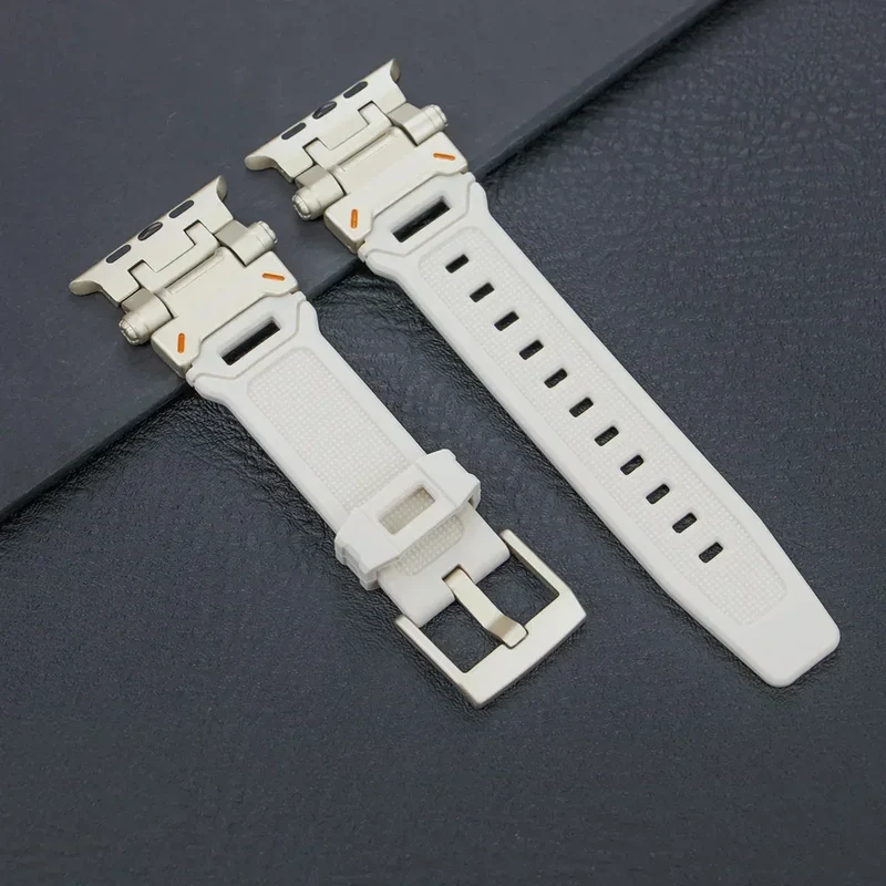 Silicone Sport Band for Apple Watch Ultra 49mm 45mm 42 44mm Rubber Strap for iWatch Series 9 8 7 se 6 5 4 ultra 2 49 Correa