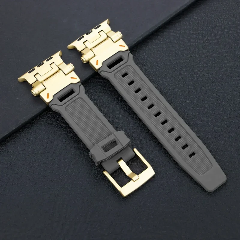 Silicone Sport Band for Apple Watch Ultra 49mm 45mm 42 44mm Rubber Strap for iWatch Series 9 8 7 se 6 5 4 ultra 2 49 Correa