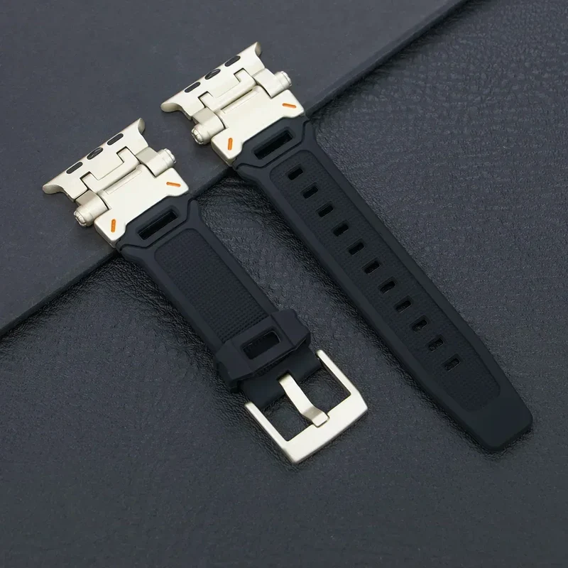 Silicone Sport Band for Apple Watch Ultra 49mm 45mm 42 44mm Rubber Strap for iWatch Series 9 8 7 se 6 5 4 ultra 2 49 Correa