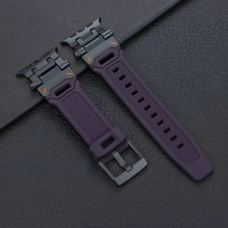 Silicone Sport Band for Apple Watch Ultra 49mm 45mm 42 44mm Rubber Strap for iWatch Series 9 8 7 se 6 5 4 ultra 2 49 Correa