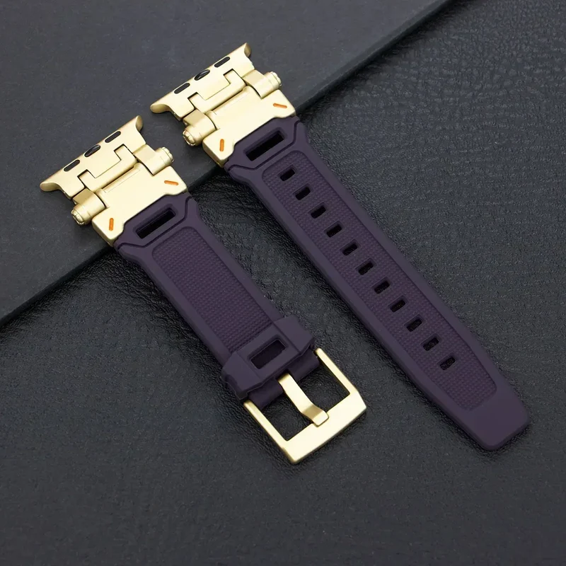 Silicone Sport Band for Apple Watch Ultra 49mm 45mm 42 44mm Rubber Strap for iWatch Series 9 8 7 se 6 5 4 ultra 2 49 Correa