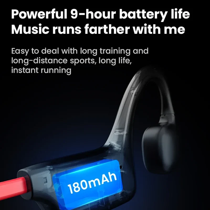 Bone Conductive Wireless Earphones Bluetooth 5.2 Open Headphones Sports Headset Waterproof Earhooks Headworn Loop