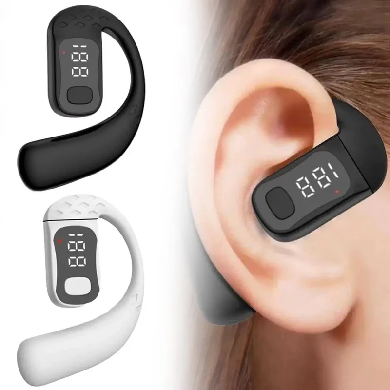 Wireless Bluetooth 5.4 Earphone Long Standby Ear Hook,Business HD Calling Mic Surround Sound Waterproof Earbud Outdoor