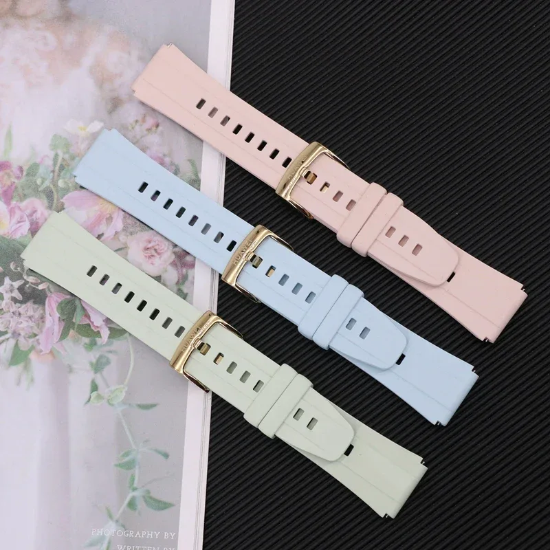 Original 18mm Watch Strap for Huawei GT6 GT5 41mm Leather Strap GT4 41mm FKM Sport Band for GT5pro 42mm Women Calf Leather Band