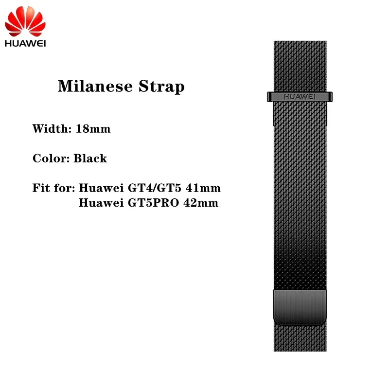 Original Huawei Watch GT4 41mm Milanese Watch Strap GT6 18mm Gold Magnetic Milanese Bracelet for GT5 41mm Stainless Steel Band