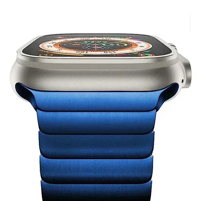 Titanium color band For Apple Watch Band Ultra 2 49mm 9 8 7 5 4 se 6 for iwatch 45mm 41 42 44mm 38 40mm stainless steel bracelet