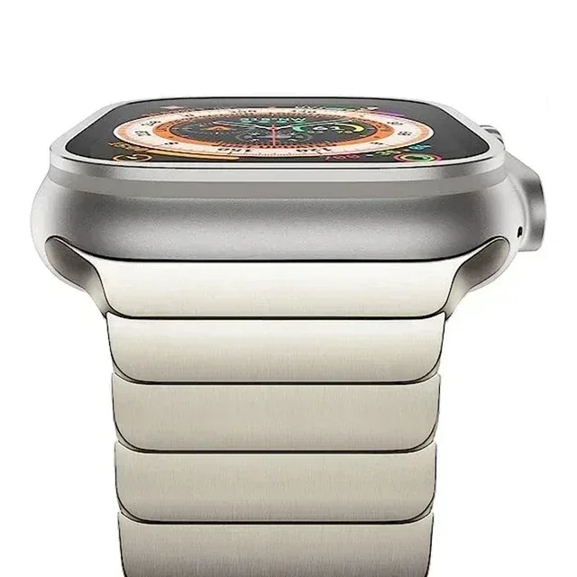 Titanium color band For Apple Watch Band Ultra 2 49mm 9 8 7 5 4 se 6 for iwatch 45mm 41 42 44mm 38 40mm stainless steel bracelet