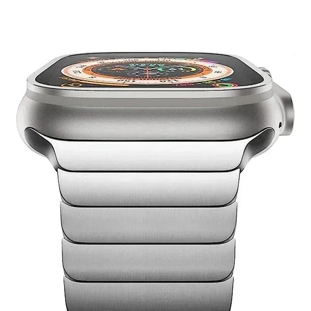 Titanium color band For Apple Watch Band Ultra 2 49mm 9 8 7 5 4 se 6 for iwatch 45mm 41 42 44mm 38 40mm stainless steel bracelet