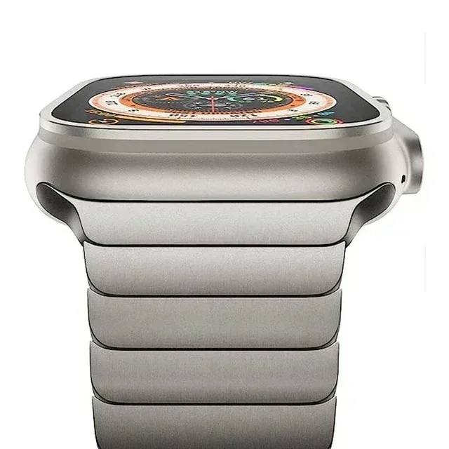 Titanium color band For Apple Watch Band Ultra 2 49mm 9 8 7 5 4 se 6 for iwatch 45mm 41 42 44mm 38 40mm stainless steel bracelet