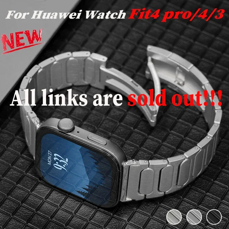 Titanium Watch Band for Huawei Watch Fit4 pro/4/3 Strap Smartwatch Correa Metal Bracelet for Huawei Fit 4 pro/4/3 Metal Writband