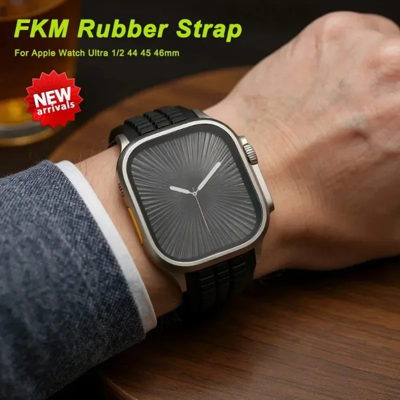 Silicone Band for Apple Watch Ultra 3/2 49mm Strap Men Sport Bracelet for Iwatch 11 10 9 8 7 6 5 Se 46mm 45mm 44mm Watchband