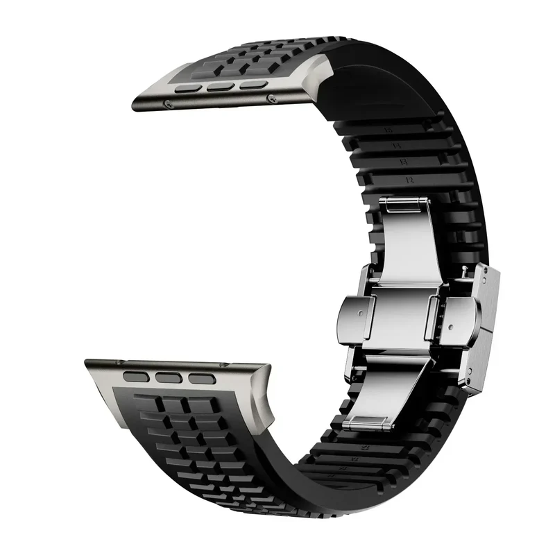 Silicone Band for Apple Watch Ultra 3/2 49mm Strap Men Sport Bracelet for Iwatch 11 10 9 8 7 6 5 Se 46mm 45mm 44mm Watchband