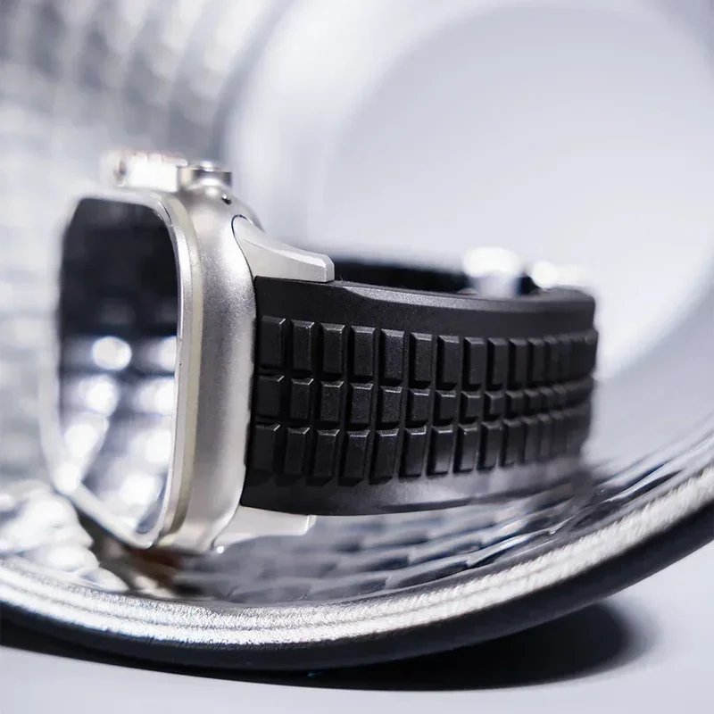 Silicone Band for Apple Watch Ultra 3/2 49mm Strap Men Sport Bracelet for Iwatch 11 10 9 8 7 6 5 Se 46mm 45mm 44mm Watchband