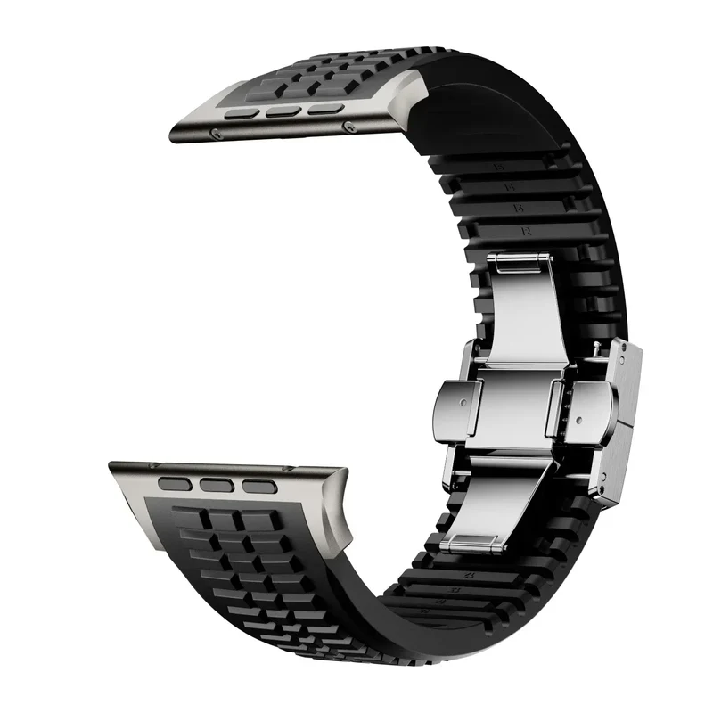 Silicone Band for Apple Watch Ultra 3/2 49mm Strap Men Sport Bracelet for Iwatch 11 10 9 8 7 6 5 Se 46mm 45mm 44mm Watchband