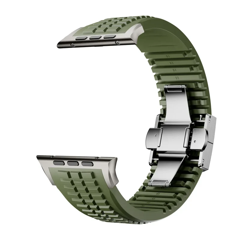 Silicone Band for Apple Watch Ultra 3/2 49mm Strap Men Sport Bracelet for Iwatch 11 10 9 8 7 6 5 Se 46mm 45mm 44mm Watchband