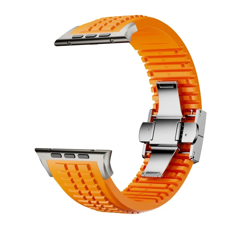 Silicone Band for Apple Watch Ultra 3/2 49mm Strap Men Sport Bracelet for Iwatch 11 10 9 8 7 6 5 Se 46mm 45mm 44mm Watchband
