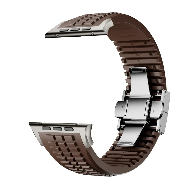 Silicone Band for Apple Watch Ultra 3/2 49mm Strap Men Sport Bracelet for Iwatch 11 10 9 8 7 6 5 Se 46mm 45mm 44mm Watchband