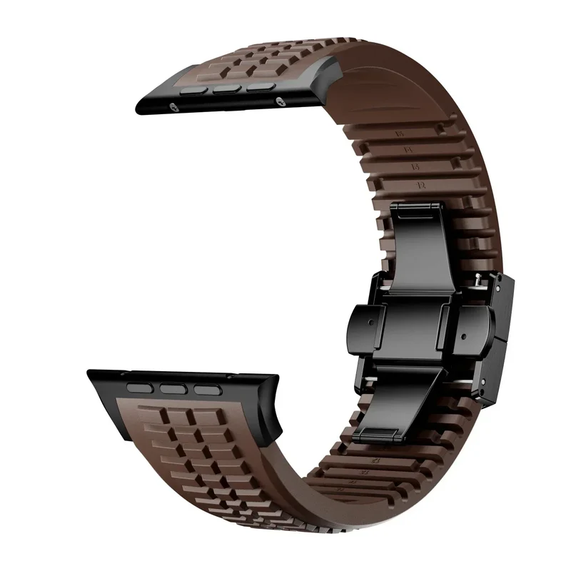 Silicone Band for Apple Watch Ultra 3/2 49mm Strap Men Sport Bracelet for Iwatch 11 10 9 8 7 6 5 Se 46mm 45mm 44mm Watchband