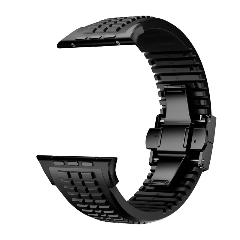 Silicone Band for Apple Watch Ultra 3/2 49mm Strap Men Sport Bracelet for Iwatch 11 10 9 8 7 6 5 Se 46mm 45mm 44mm Watchband