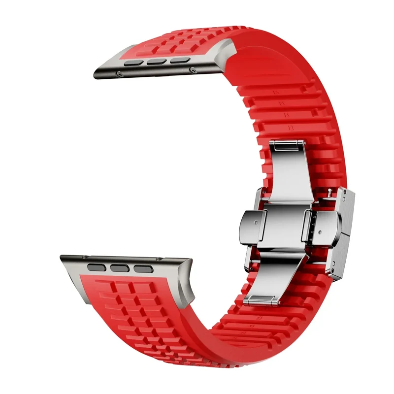 Silicone Band for Apple Watch Ultra 3/2 49mm Strap Men Sport Bracelet for Iwatch 11 10 9 8 7 6 5 Se 46mm 45mm 44mm Watchband