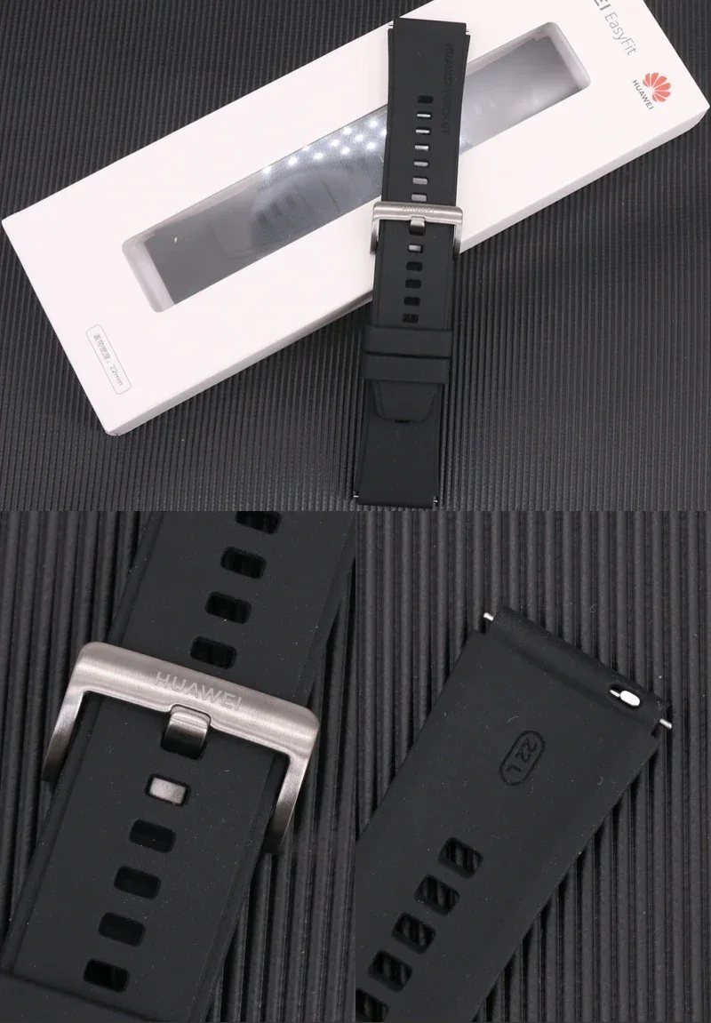 Original FKM Rubber Sport Band for Huawei GT3pro 46mm Titanium Watch Strap GT3 PRO Genuine Leather Band