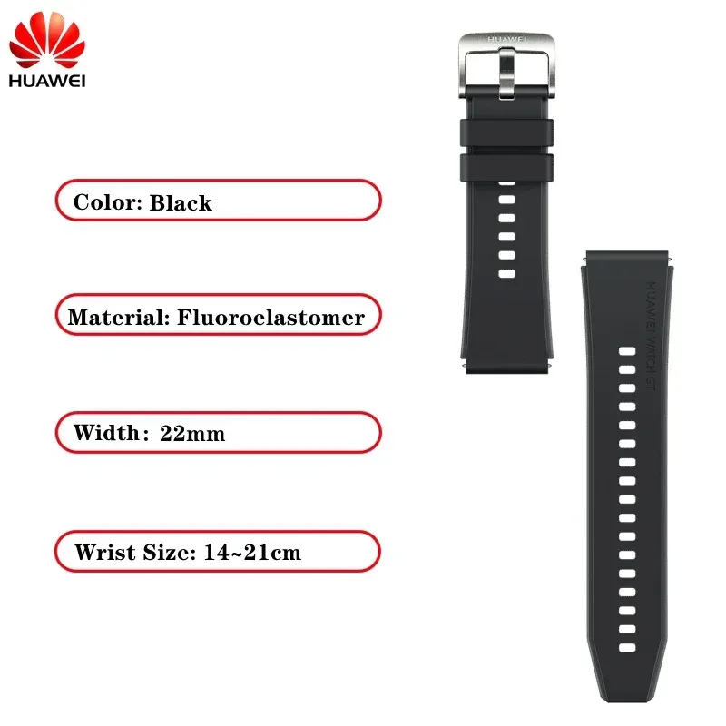 Original FKM Rubber Sport Band for Huawei GT3pro 46mm Titanium Watch Strap GT3 PRO Genuine Leather Band