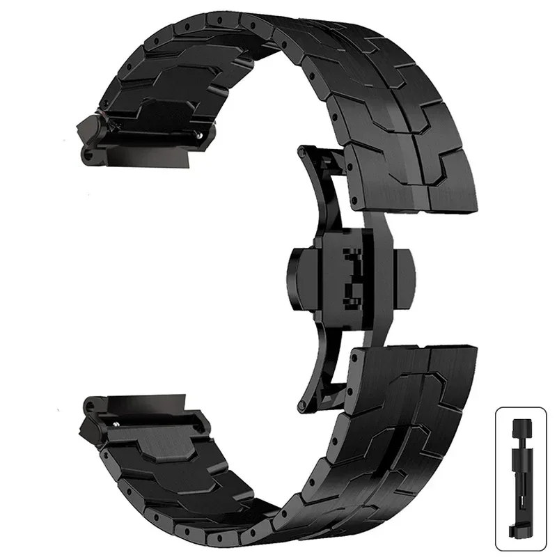 Steel Strap for Huami Amazfit T-rex 3/2 Trex Pro Metal Watch Band for Amazfit T-Rex Ultra Butterfly clasp Smartwatch Accessories