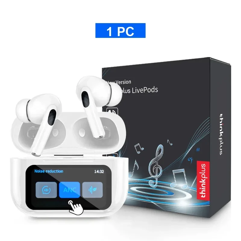 Original Thinkplus Wireless Bluetooth Earphones ANC Noise Reduction Earbuds HD Mic Call Gamer Headsets LED Touch Screen Control