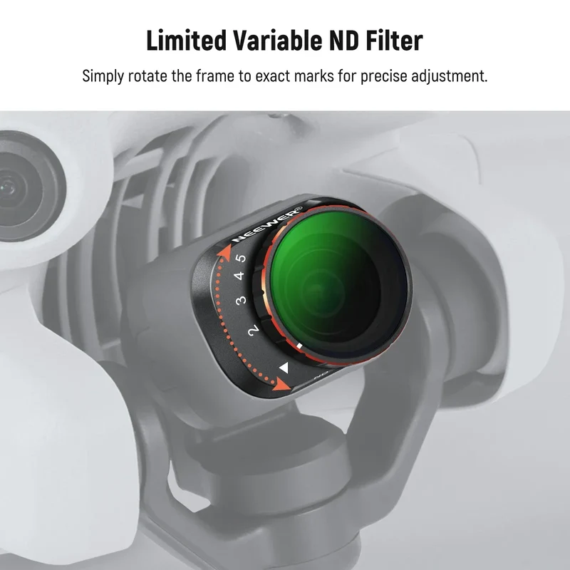 NEEWER Variable ND Filter Set Compatible with DJI Mini 4 Pro, ND2-32 + ND64-512 Multicoated HD Optical Glass Drone Camera Lens