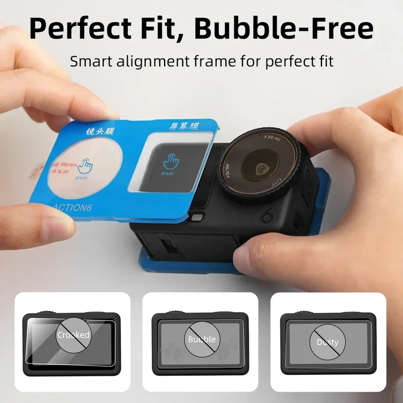 Screen Protector for DJI Osmo Action 6 Anti-scratch Screen Protective Glass Film Ultra-Clear for DJI Action 6 Accessories