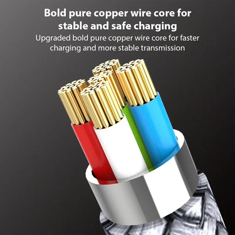 6A USB C Elbow Type C Fast Charge Cable 1/1.5/2/3/5/8m USB Extend Charging Cable for Universal USB Charging Charger Data Wire