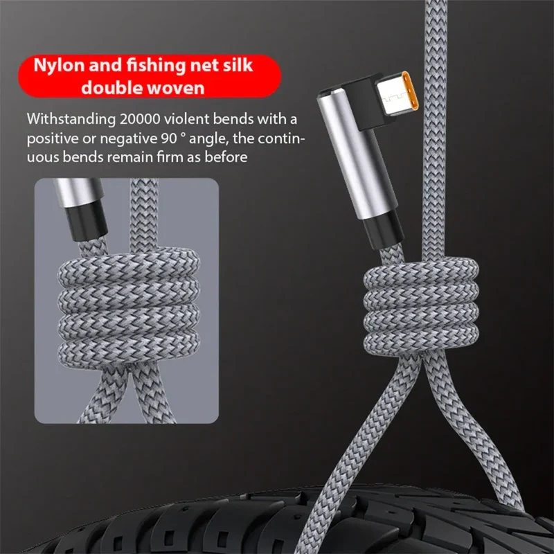 6A USB C Elbow Type C Fast Charge Cable 1/1.5/2/3/5/8m USB Extend Charging Cable for Universal USB Charging Charger Data Wire