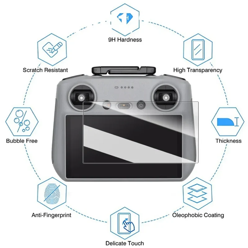 Tempered Glass Screen Protectors for DJI RC 2/1 Remote Control Anti-scratch Films Glass HD Clear Protective Film for DJI RC RC2