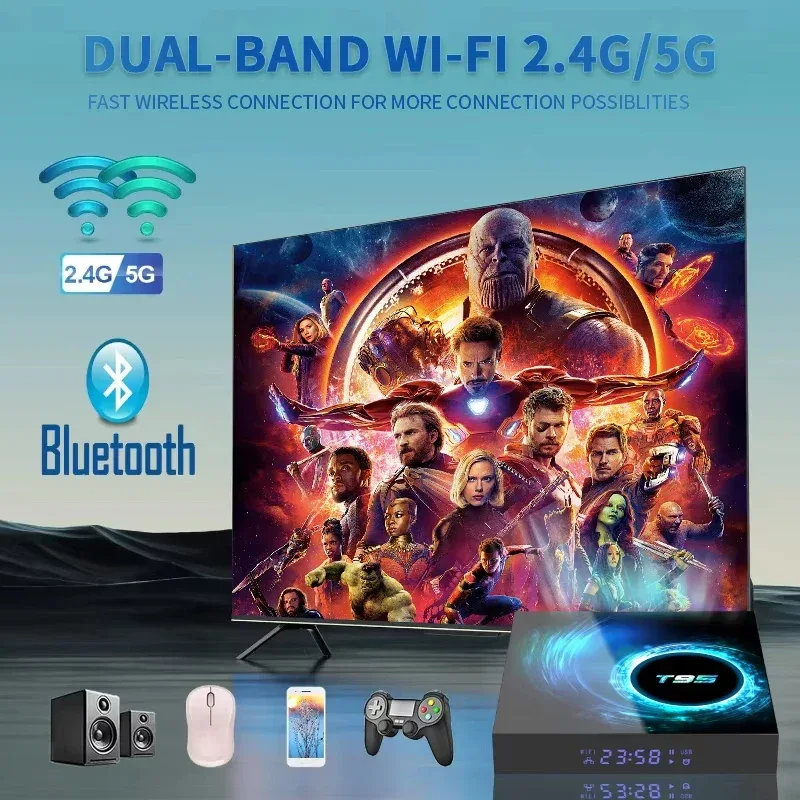 2026 New Android TV Box T95 Allwinner H616 Android 16 8GB+256GB Dual Wifi BT5.4 Ultra HD Smart Home Theater TV Box Media Player