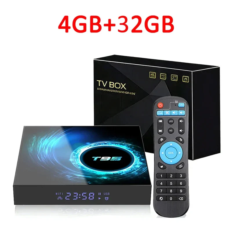 2026 New Android TV Box T95 Allwinner H616 Android 16 8GB+256GB Dual Wifi BT5.4 Ultra HD Smart Home Theater TV Box Media Player