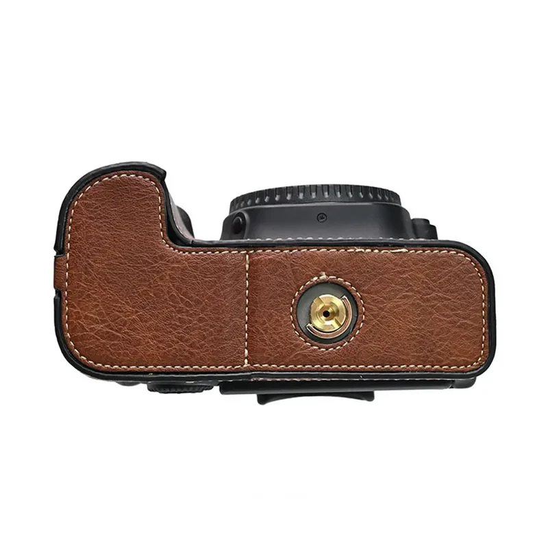 Camera Half Case PU Leather for Canon EOS 60D 70D 80D 90D Bottom Opening Magnetic Cover With Shoulder Strap