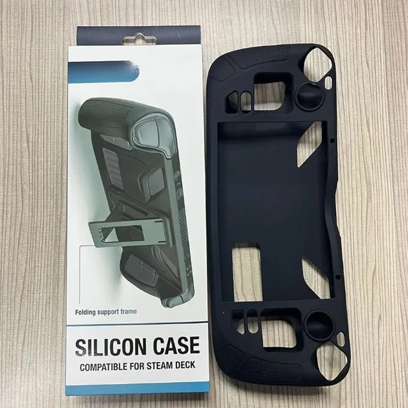 Console Protector Case For Steam Deck Host Anti-Slip Soft Shell Protective Case With Holder Stand For Steam Deck Game Console