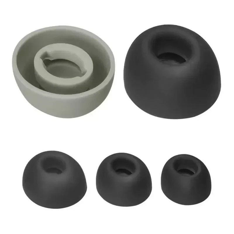 6PCS In-Ear Earcaps For JBL Tour Pro 2 Earphone Silicone Case Covers Cap Replacement Tips Earbuds Eartips Ear pads Grey/BlacK