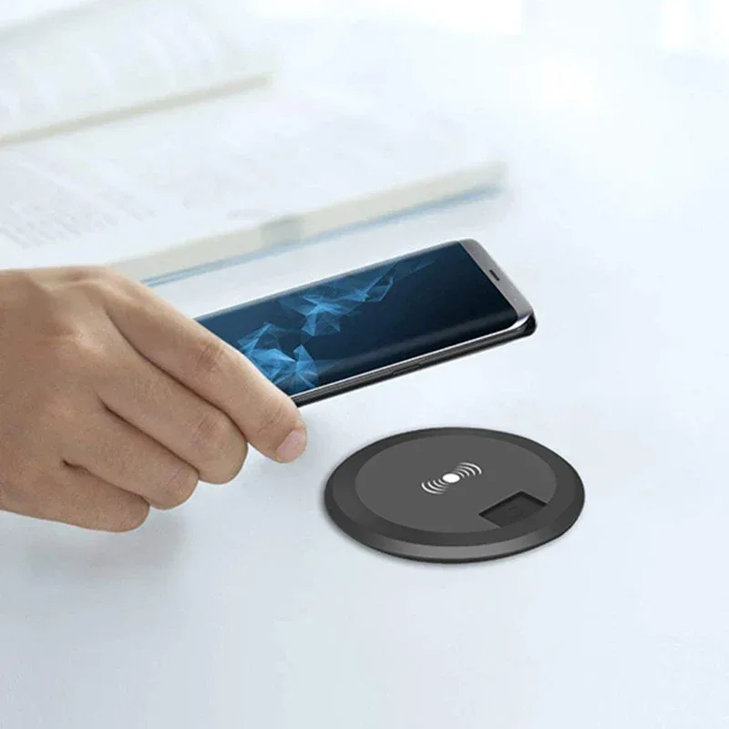 Wireless Charging Station Embedded Convenient Safe Desk Wireless Charger Wireless Charging Pad Fast Wireless Charger