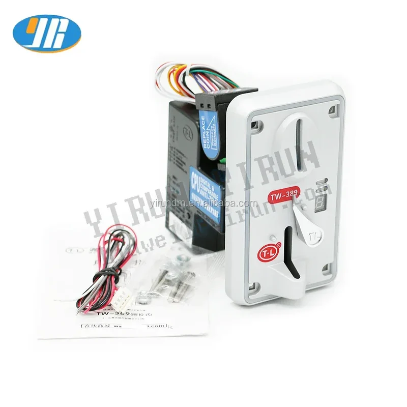Factory Price TW-389 High Electronic Coin Acceptor 12V LED Crane Machine Plastic Coin Pusher Front Insertion Amusement Board