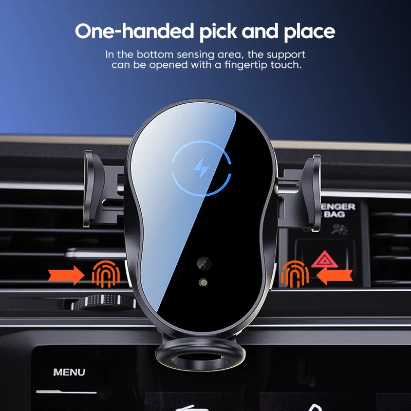 Wireless 15W Car Charger Air Vent Phone Holder 360 Ritation AdjustmentSuper Fast Charging Station for iPhone 16 15 14 13 12