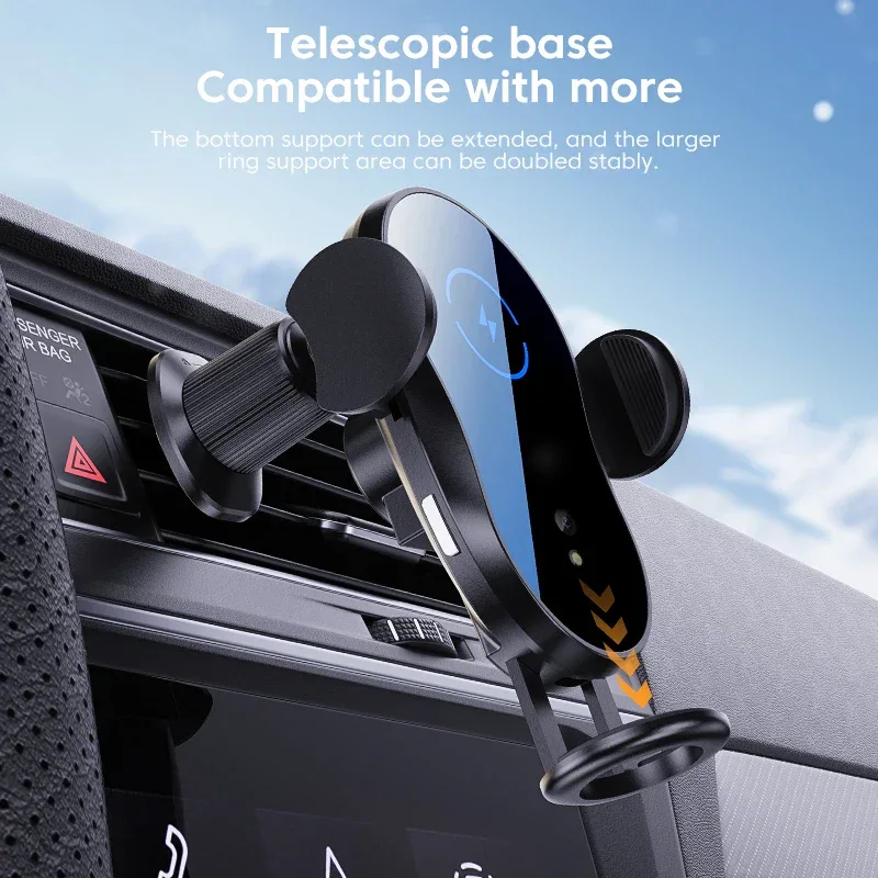 Wireless 15W Car Charger Air Vent Phone Holder 360 Ritation AdjustmentSuper Fast Charging Station for iPhone 16 15 14 13 12