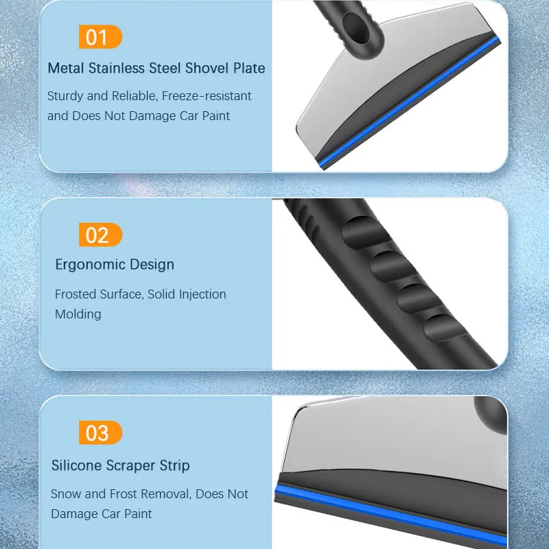 Car Snow Shovel Ice Scraper Snow Removal Shovel Multifunction Winter Windshield Window Snow Clean Scraping Tool Auto Ice Breaker