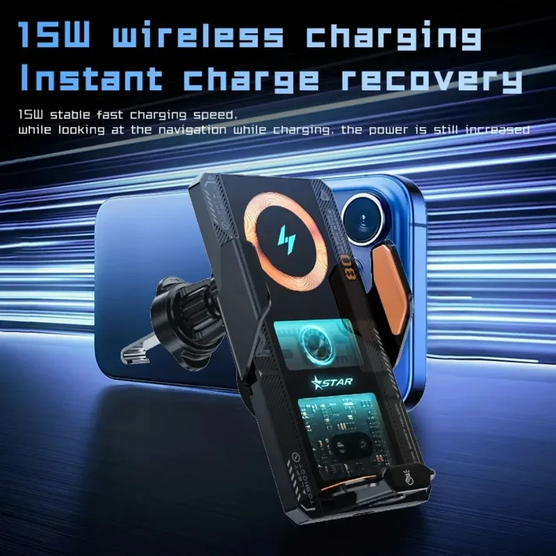 Wireless Charger Car Mount 15w Wireless Car Charger Smart Wireless Charger Mobile Phone Stands Car Phone Holder