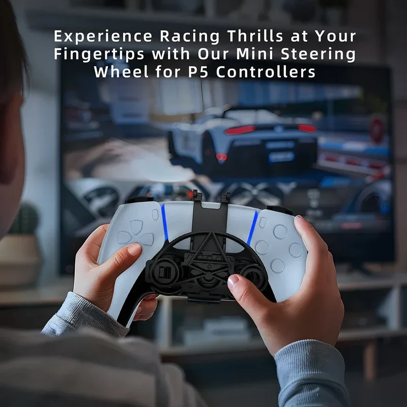 Mini Steering Wheel for Sony PS5 Game Controller Accessories 3D Printing Racing Games Steering Wheel Replacement Enhanced Gaming
