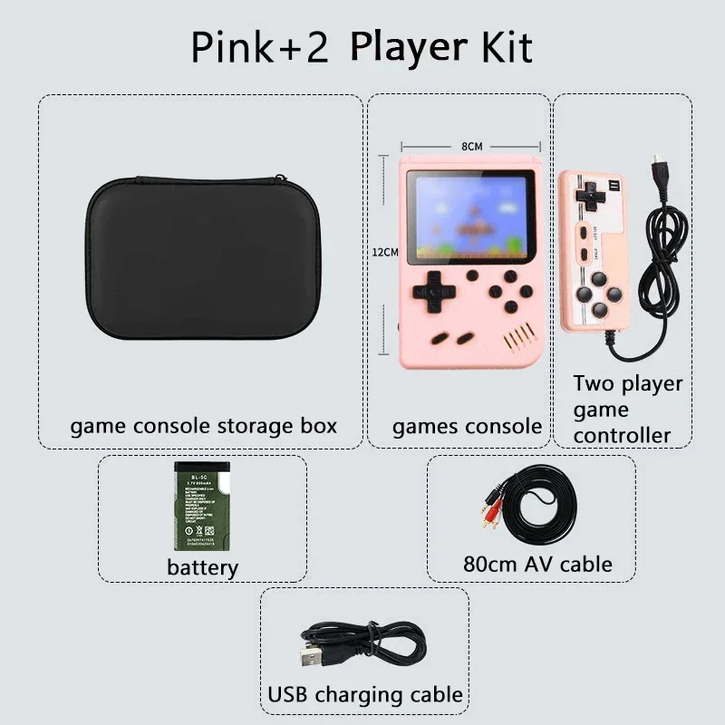 Built-in 400 FC Games with Portable Case 3.0 Inch LCD Screen Video Game Player Kids Boys Gift for Retro Handheld Game Console