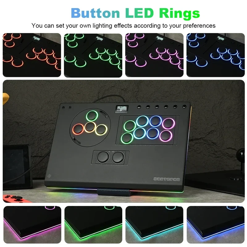 Haute42 X-Move Aluminium Alloy Hitbox Leverless Controller Stickless Fightstick For PC/PS4/PS5 Arcade Game Controller Joystick