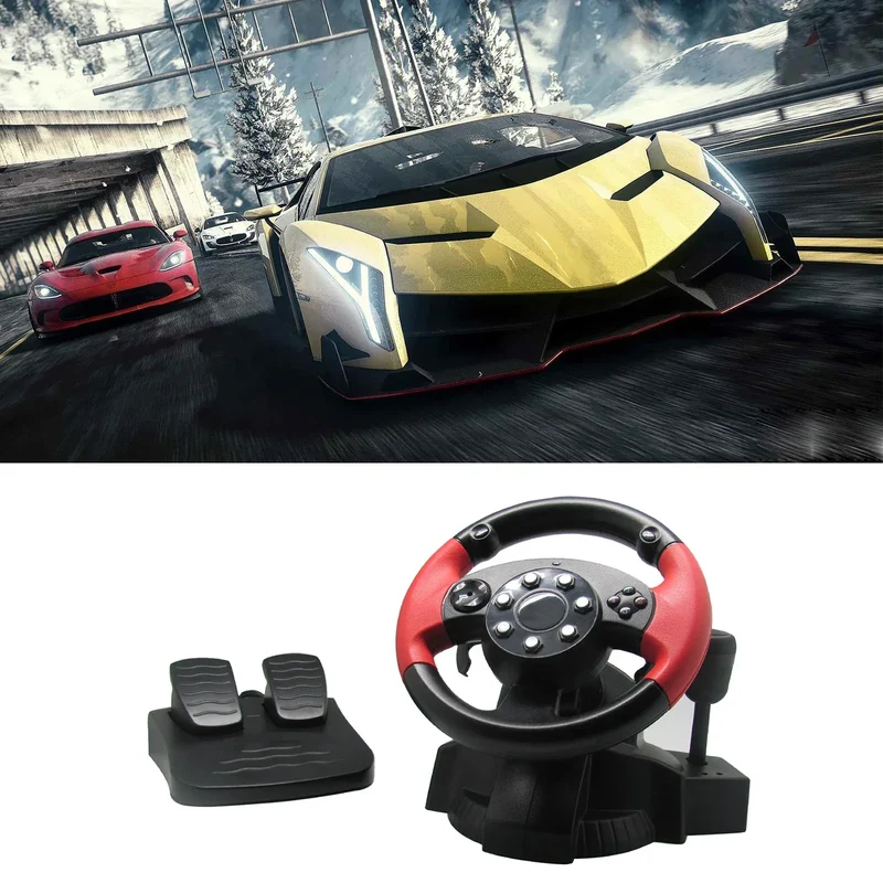 Racing Steering Wheel For PS3 / PS2 Game Steering Wheel PC Vibration Remote Controller Wheels Drive For PC