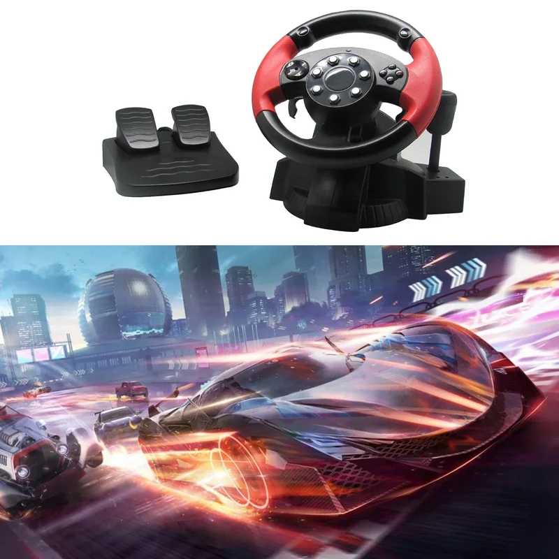 Racing Steering Wheel For PS3 / PS2 Game Steering Wheel PC Vibration Remote Controller Wheels Drive For PC